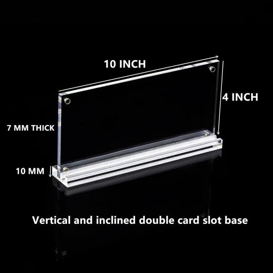 IEEK 2 Pack of Acrylic Business License Frame for 4x9 Business License Certificate Desk/Table Top Display,Clear Certificate Holder Panoramic