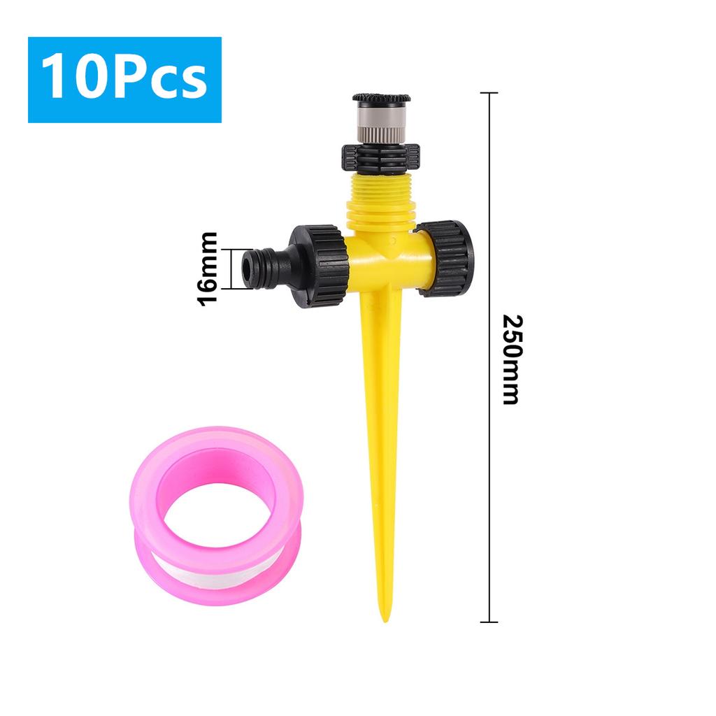 0~360° Drehbarer Sprenger 1/2" Außengewinde Düse Verstellbar Im Boden Stechend Sprinkler Garten Rasenbewässerung 5/10 Stück