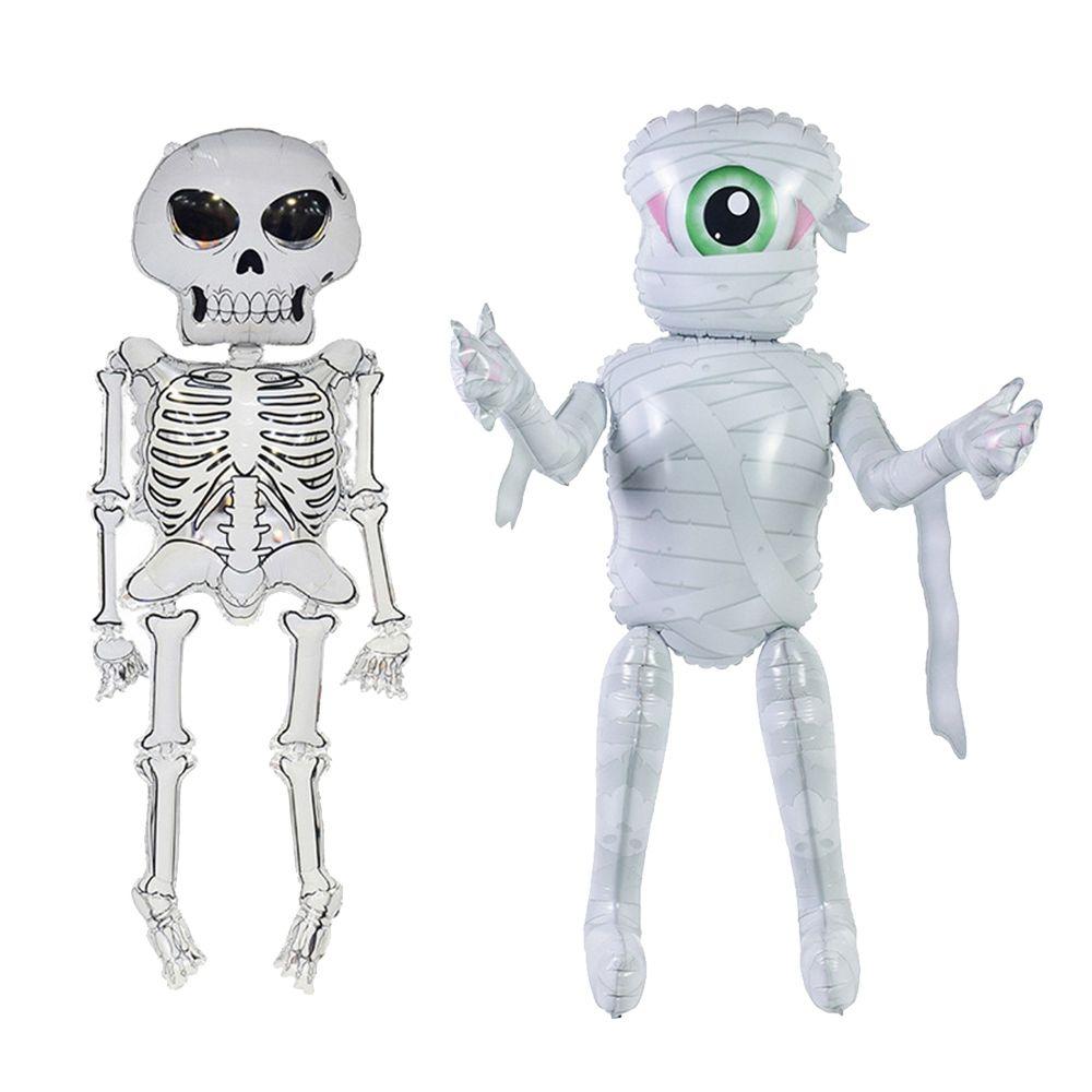 Stück Cartoon Muster Kreativ Großer Mumienballon Aluminiumfolie Skelettballons Partyzubehör Riesenballons Halloween Deko