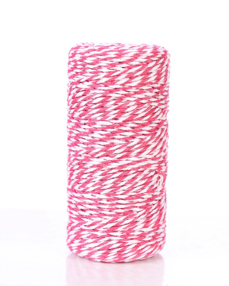1,5mm Dvoubarevná bavlněná šňůra, DIY Ručně tkaný materiál na visačky - 100m role