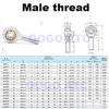 SUS SI Female Thread SA Male Thread Stainless Steel Fisheye Joint Rod Ends Bearings Connecting Rod Universal Joint Ball Head