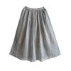 2024 Women's Summer Hanfu Mid-Length Skirt - Retro Cotton/Linen, Hip-Covering, High-End Solid Color Design
