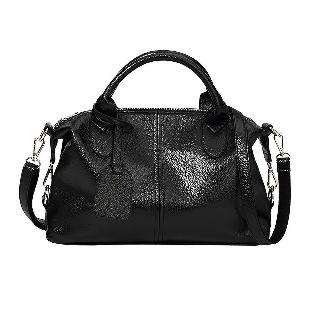 Damen Boston Tasche Weiches PU-Leder Mode Reise Tasche Große Kapazität Schultertasche Schwarz Eine Größe