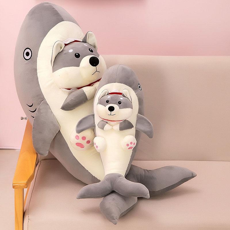 Ocean Shark Plush Dog Toy - Silly Shark Pillow & Funny Gift