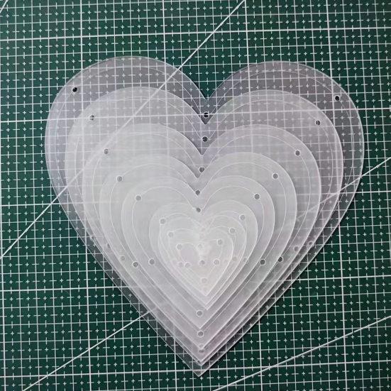 8Pcs Heart Shaped Sewing Template Multi Size Quilting Stencils Thick Acrylic Quilting Patterns Templates for Sewing Crafts Supplies