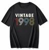 cotton  100% Men's And Women's Birthday Short Sleeve T-Shirt Digital Print 1960-1999 Pattern Congratulating Letter Tee Birthday