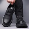 Neue Designer-Spitzen-Retro-Lederschuhe für Herren mit großer Spitze, Modische Freizeit-Plateauschuhe, Männlich, Schwarz, Britischer Stil, Arbeitsschuh, Mann