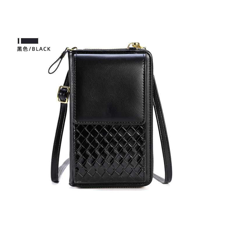 IELGY Ladies Solid Color Woven Pattern Messenger Bag with Large Capacity