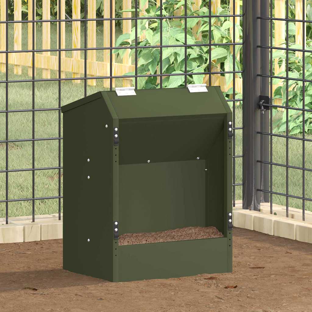Rabbit Feeder Olive Green 33.5 X 25.5 X 45.5 Cm