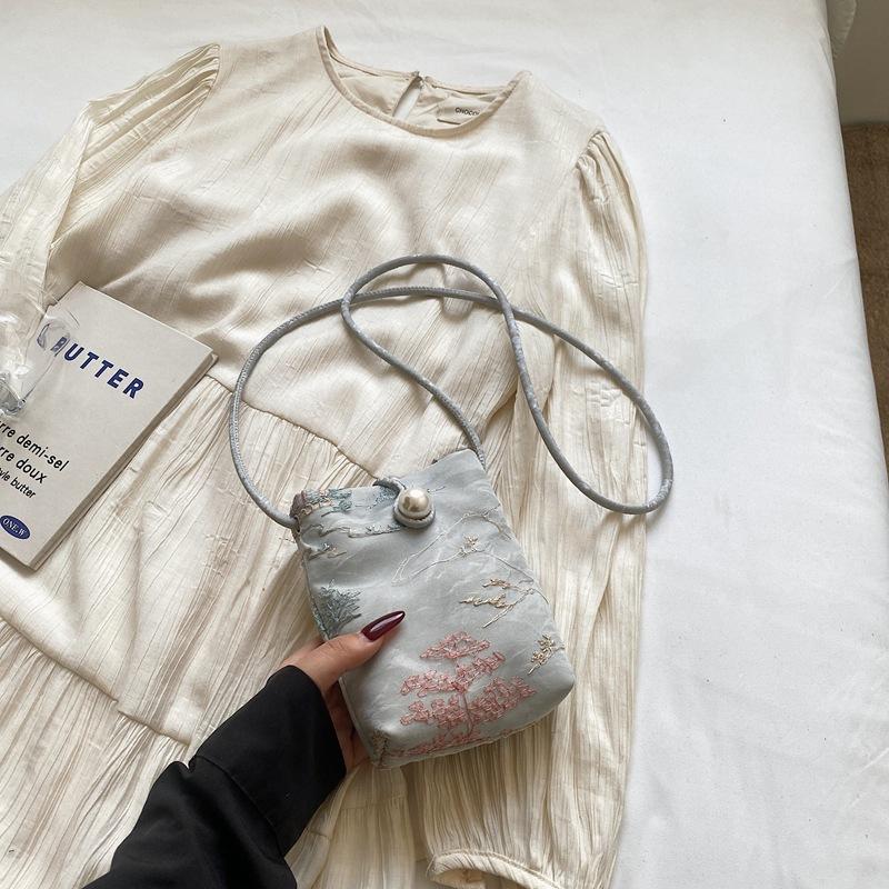 

Сумка через плечо Вышивка Сумка для мобильного телефона Сумка кроссбоди Повседневная сумка-ведро маленькая