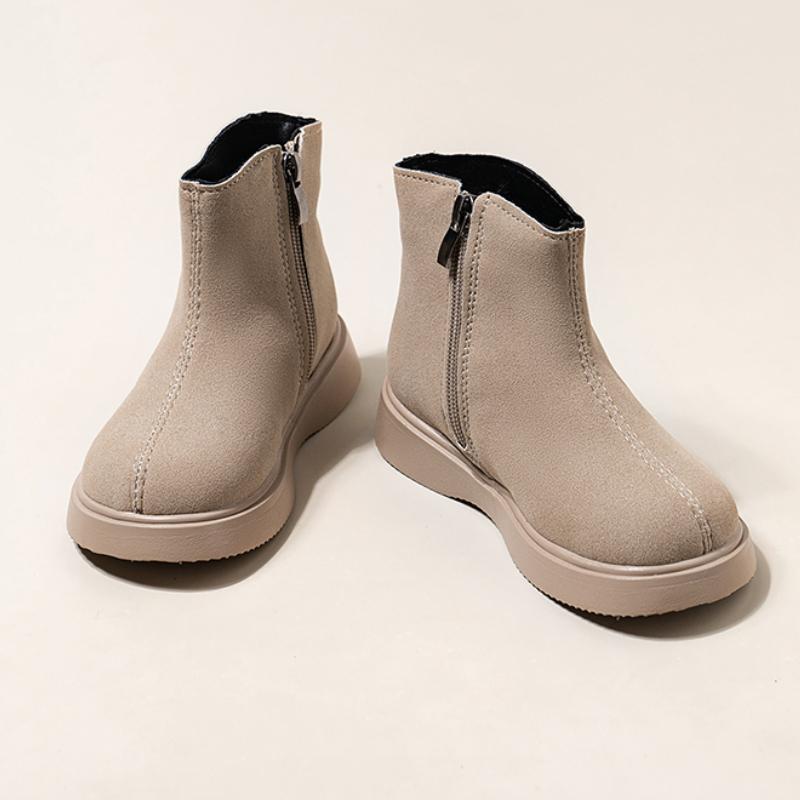 2024 Dětské kožené boty pro dívky Podzim Zima Nová móda Britský styl Měkká podrážka Protiskluzové Všestranné Kotníkové boty