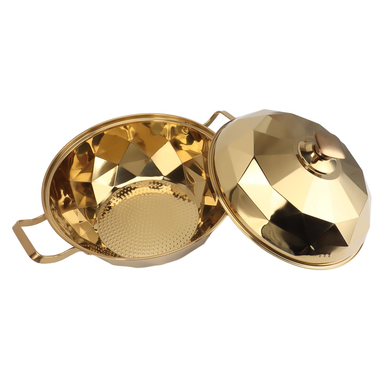 2 Tier Steam Pot 201 Stainless Steel Multipurpose Stock Pot Cookware with Lid Handle for Kitchen