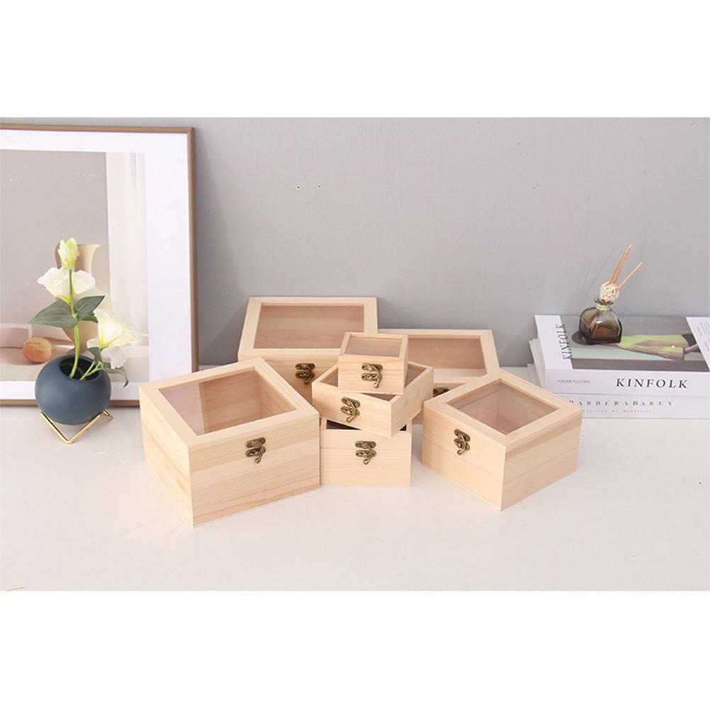 Charming Wooden Hinged Box for Personalized Crafts and Keepsakes