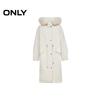 ONLY Women's 90% White Duck Down Mid-Length Puffer Jacket with Detachable Fur Collar