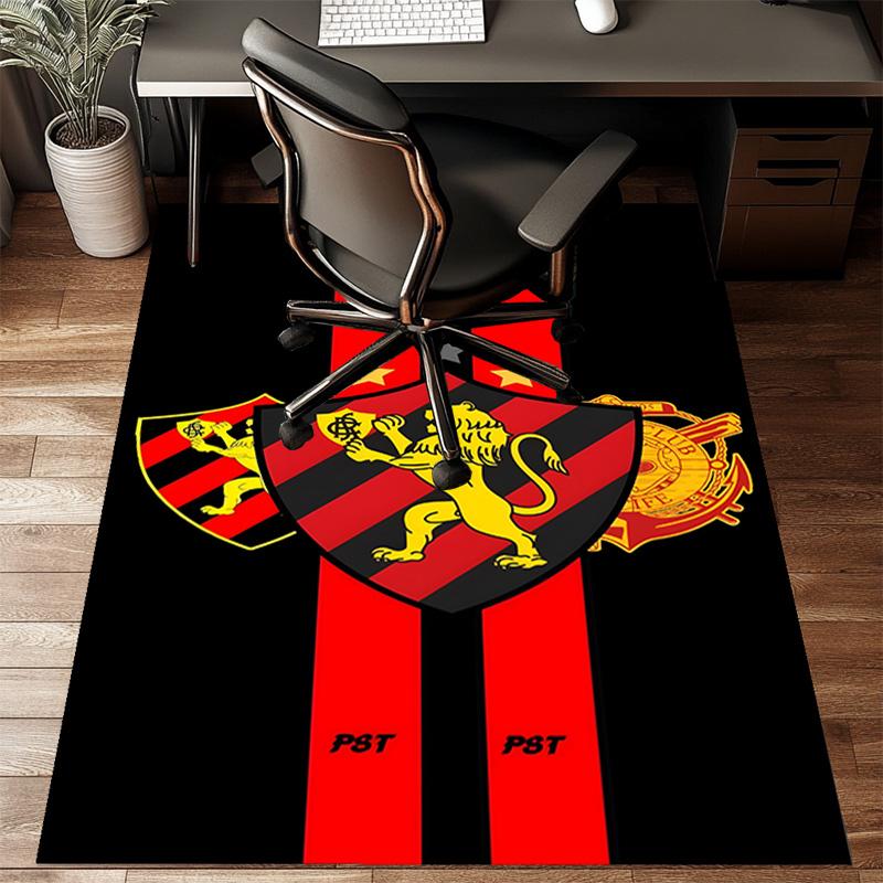 Sport Club Football Crest Printed Office Carpet Chair Cushion Entryway Rug, Rugs for Living Room, Bedroom Christmas gifts