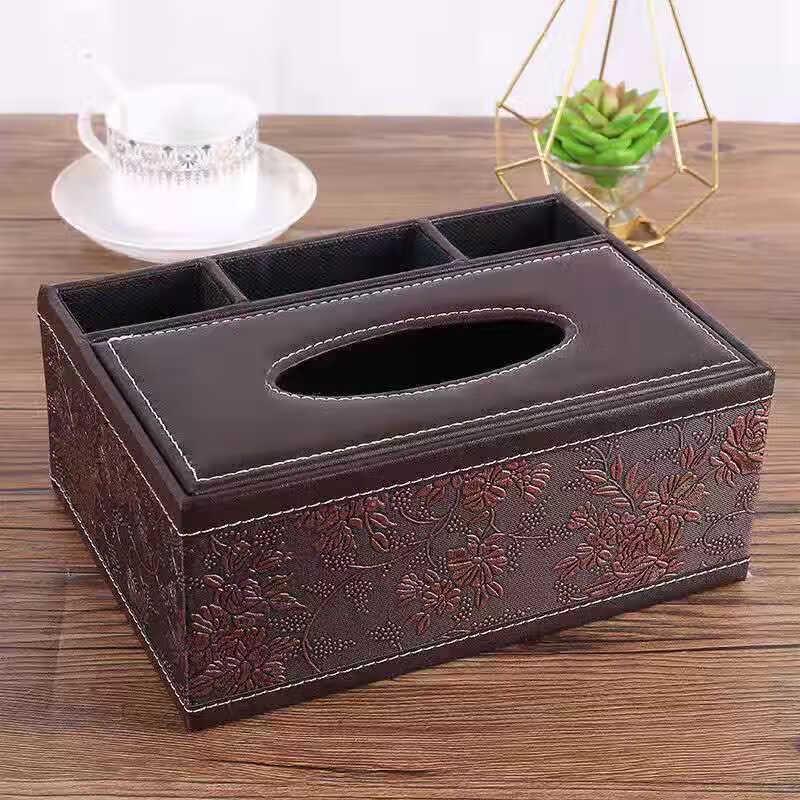 

Multifunctional Leather Tissue Box