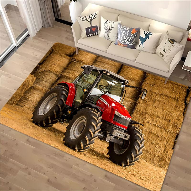 Car Tractor Series Pattern Carpet, Living Room and Bedroom Household Items, Kids Room Sofa Mat Doormat Floor  Anti-slip Rug Gift