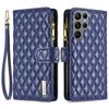 BINFEN COLOR BF Style-15 For Samsung Galaxy S24 Ultra Leather Case Zipper Wallet Phone Cover