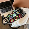 WTEMPO Ethnic Style Hollow-out Woven Retro Casual Versatile Single Shoulder Bags Large Capacity Women's Travel Shopping Message Bags