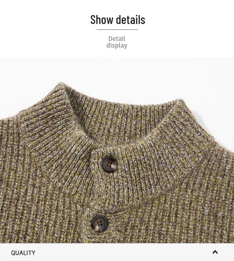 Winter 2025 Koreanischer Stil Dicker Woll-Herren-Cardigan