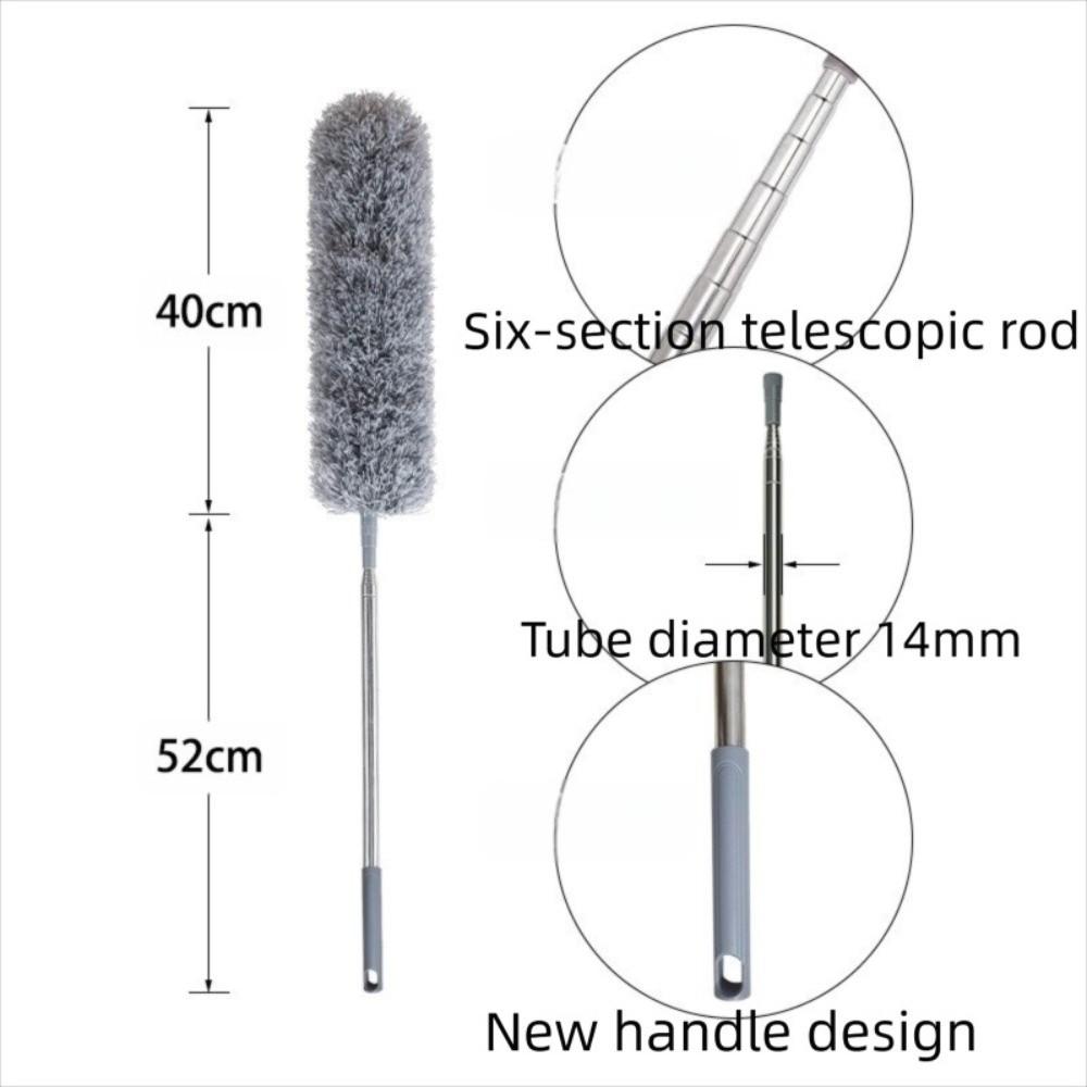 Stainless Steel Handle Flexible Bendable Duster Telescopic Design Microfiber Duster Household Use