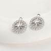 14k Gold-Plated Star Cross Diamond Pendant for DIY Jewelry