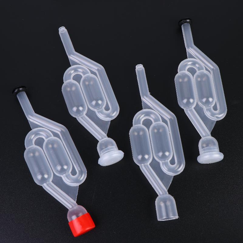 2/4Pcs Homebrew Bubble Airlock Carboys Stopper & Fermenter Seal Valve With Food Grade Grommets S-Shape Airlocks