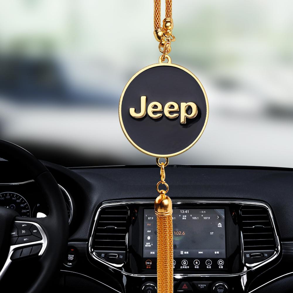 Car Pendants Auto Emblem Interior Rearview Mirror Ornaments Accessories For Jeep Renegade Compass Grand cherokee wk2 Wrangler JK AKL1