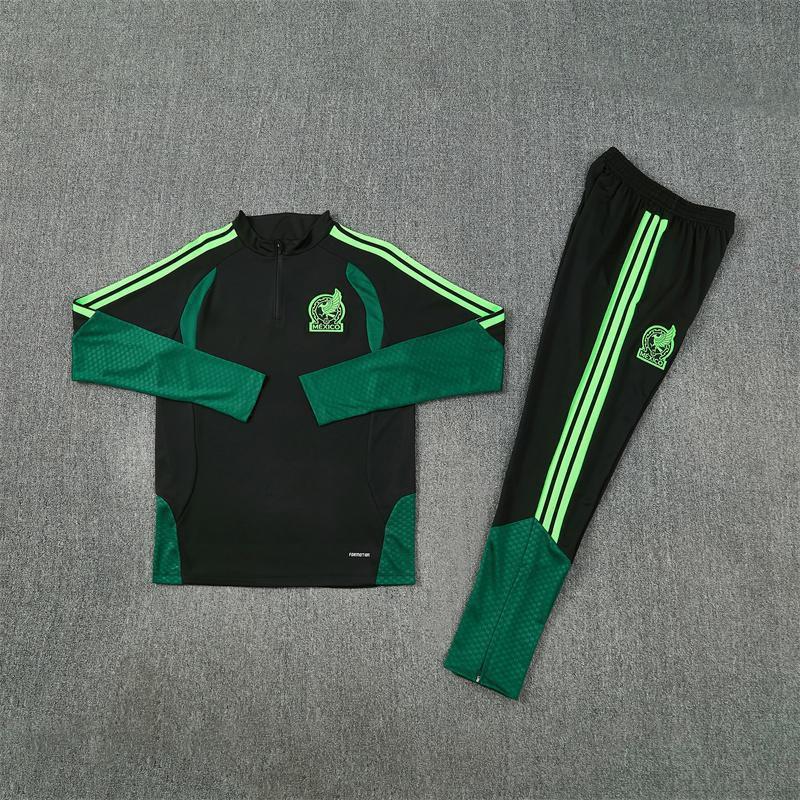 Adult National Team Soccer Training Jerseys Long Sleeve Half Zip Cotton Blend Sports Wear