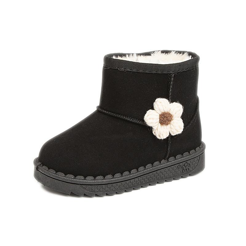 

Cute Flower Children Winter Snow Boots Warm Plush Girls Platform Ankle Boots Causal Versatile Kids Cotton Boots Non-slip 23