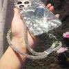 Luxuriöse Handy-Kristall-Handschlaufe Glitzer Strass Handy-Lanyard Schlüsselanhänger Hängendes Anti-Verlust-Seil