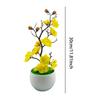 Faux Plum Blossom Bonsai Reusable Decorative Desktop Faux Potted Plant Artificial Potted Flowers for Home Living Room Bookshelf