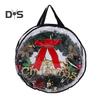 Christmas Wreath Storage Bag with Handle Zipper Closure Large Capacity Transparent Garlands Mini Trees Dustproof Organizer