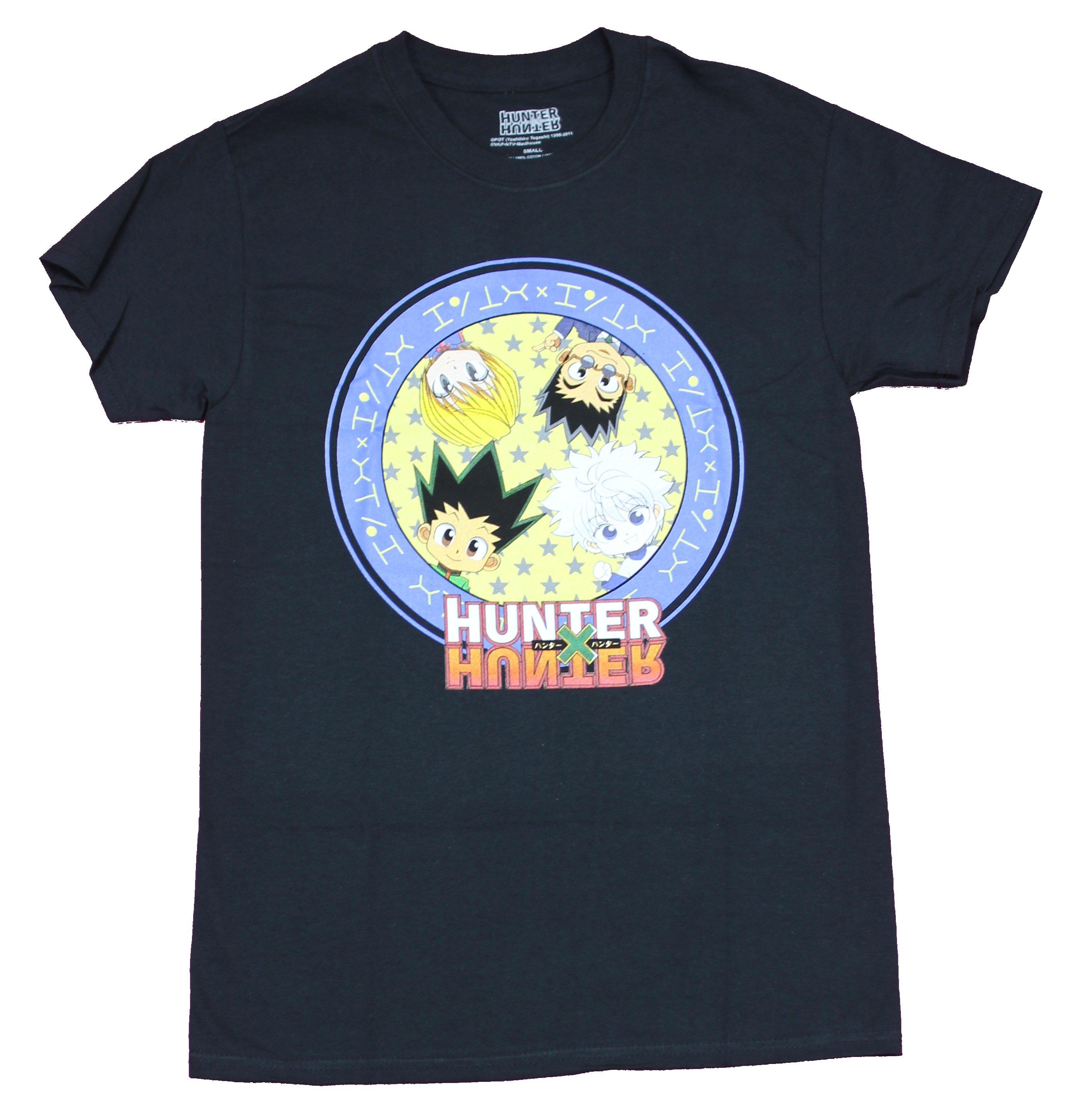 Hunter X Hunter Adult New T-shirt 4 Characters Circle Pic logo L
