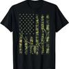 Hunter Deer Skull US Flag Camouflage Shirts, Men's Hunting T-Shirt