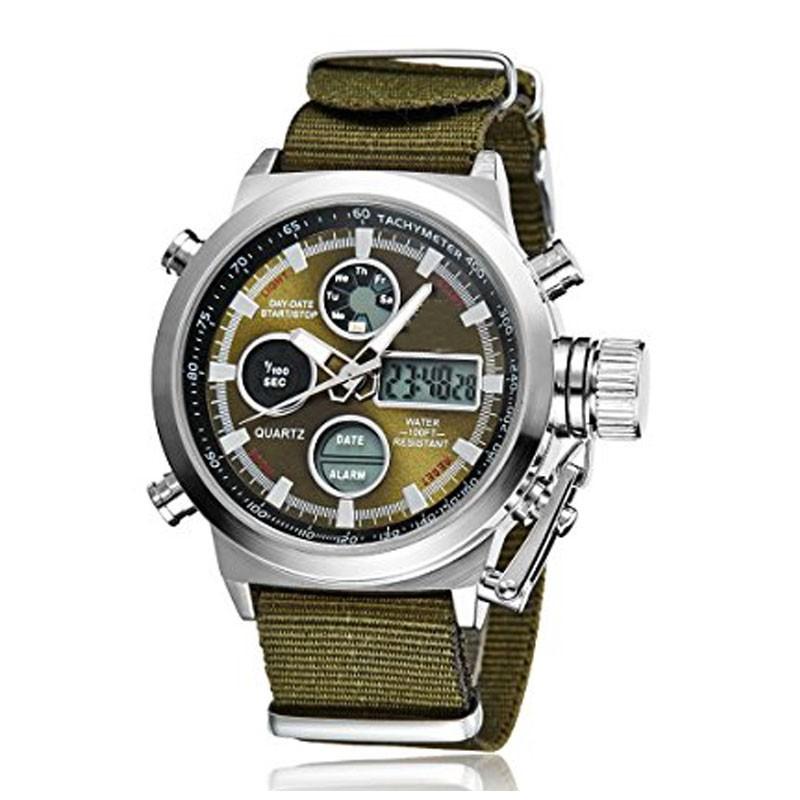 Analog Digital Watch Luminous Hands Quartz Digital Multifunction Display for Men Classic