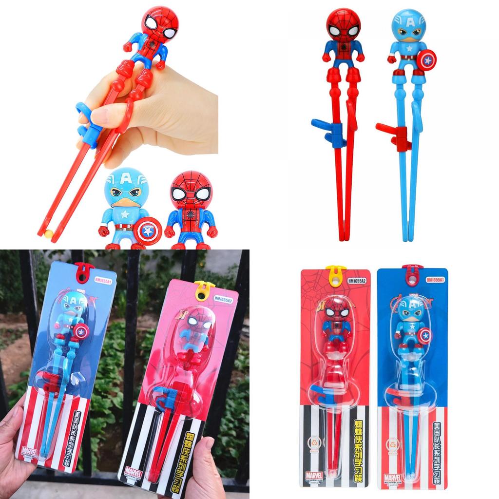 Disney Marvel Kids Training Chopsticks 123 Stage Learning Chopsticks For Babies With 3d Spider-man Design