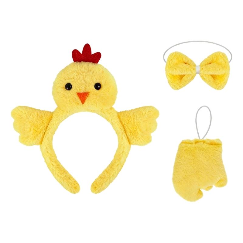 Set de 3 Diademas Divertidas de Cabeza de Pollo Pieza para el Cabello de Disfraz Para Fiestas de Halloween y Accesorios de Juego de Rol