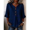 IHUASU Women's Fashion 3/4 Sleeves V-Neck Casual Blouses & Shirts Elegant