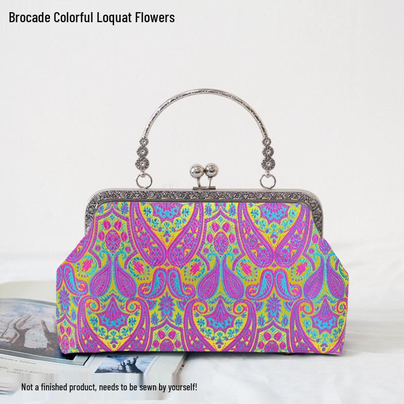 Short Style Handbag Material Kit - Handmade, Multiple Styles, Square Clasp Bag, Includes 20 Needles