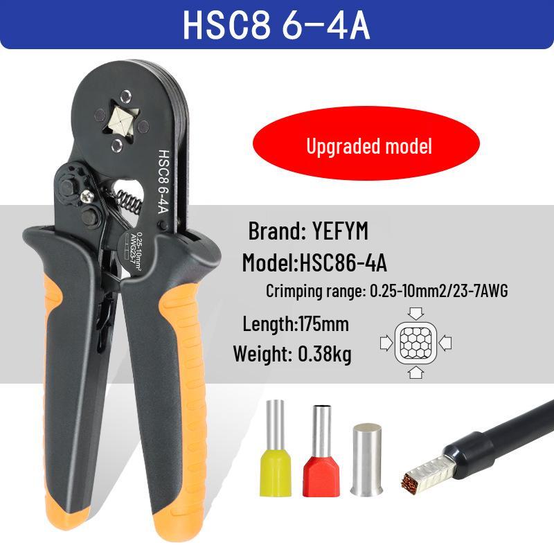Tubular Terminal Crimping Pliers HSC8-6-4 with 1200-Piece Electrician Kit