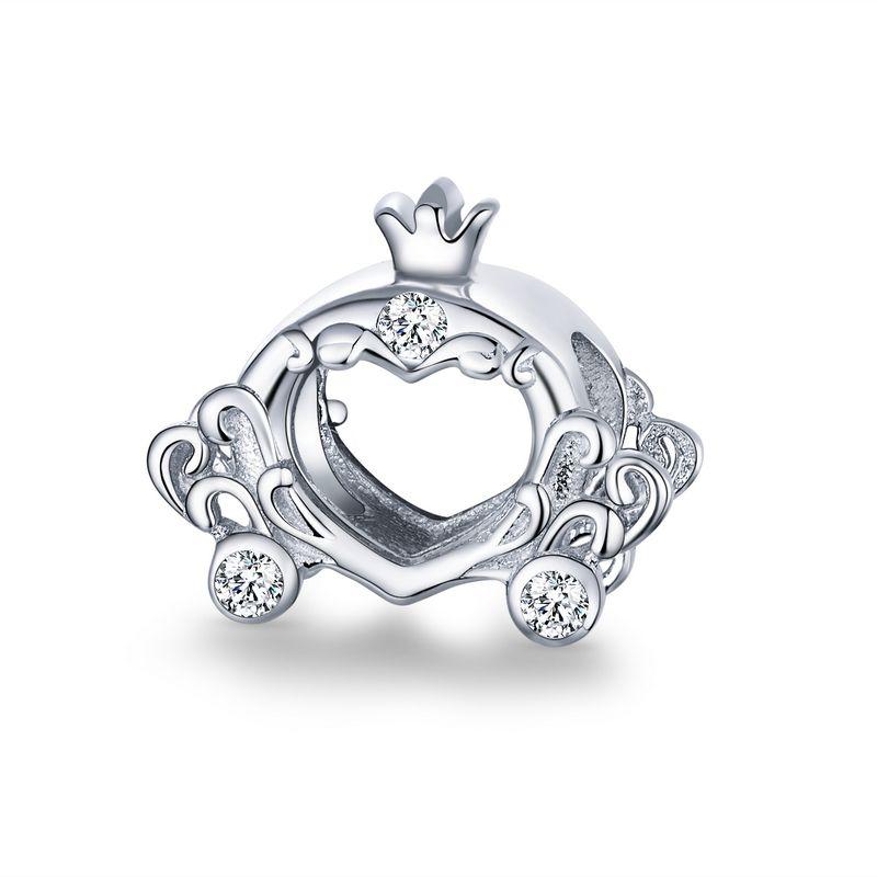 BISAER 925 Silver Dreamlike Fairytale Princess Charm Pumpkin Carriage Bead Fit Women Girl DIY Bracelet Fine Jewelry