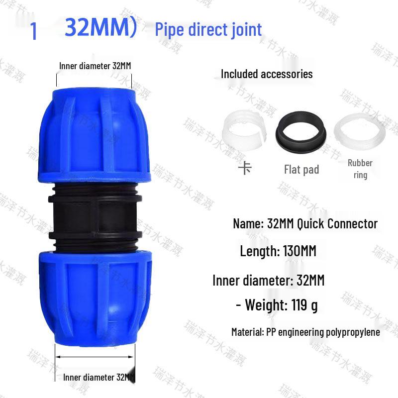 Blue Cap Quick Connect Water Pipe Fittings: No-Heat Fusion Repair Elbow, Tee, Ball Valve, Union Accessories