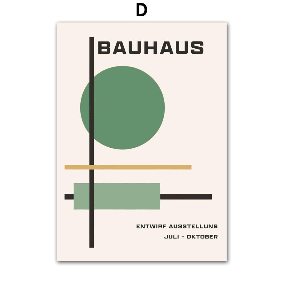 Linjer Randgeometri Bauhaus Abstrakt Väggkonst Dukmålning Nordiska affischer och tryck Väggbilder för vardagsrumsinredning