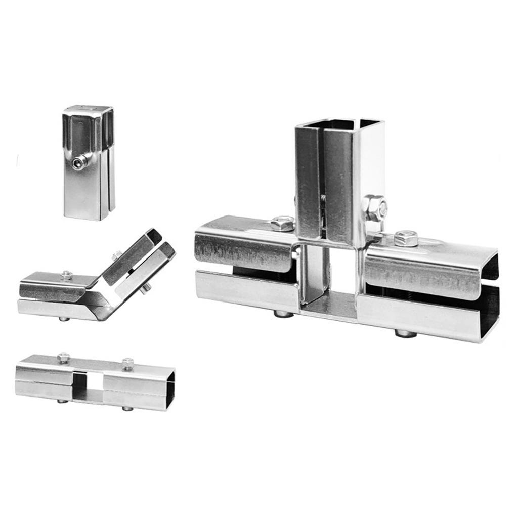 Stainless Steel Square Tube Connector Replacement Connection Fastener Fixed Joint 3 Way Elbow Pipe Fitting Easily Install