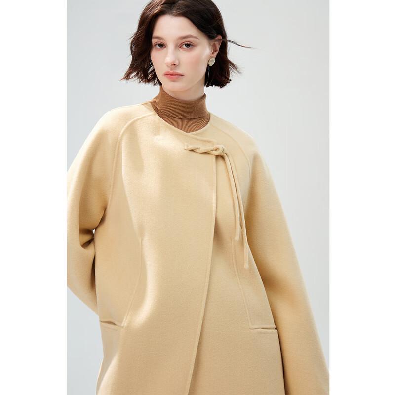 Qiusui Yiren Women's 100% Wool New Chinese Style Double-faced Coat