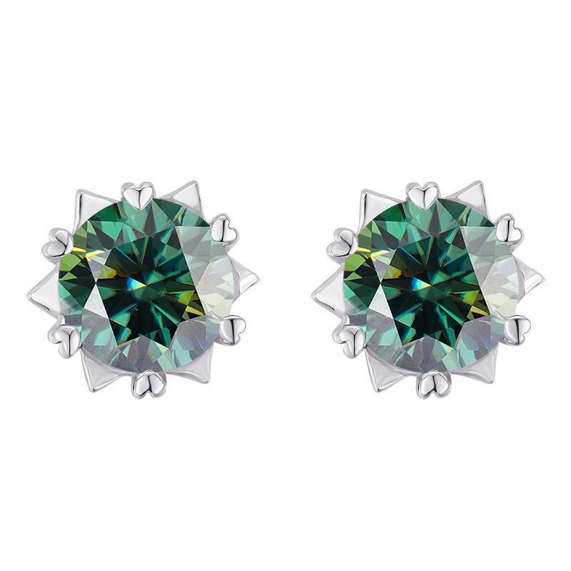 925 Sterling Silver Snowflake Moissanite Stud Earrings, Valentine’s Day Jewelry Gift