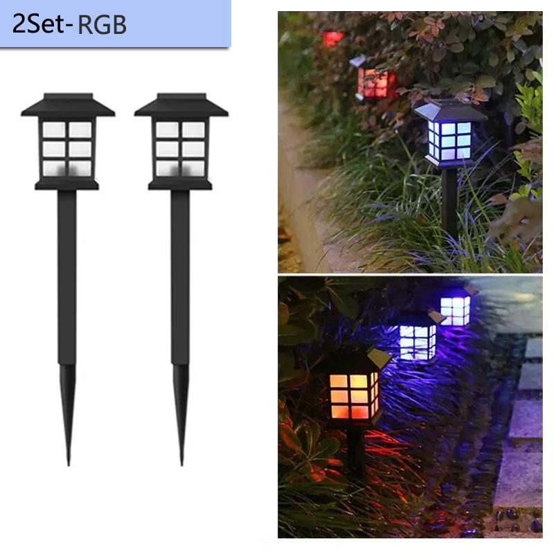 

2 Pack Small House Shape Waterproof Solar Pathway Lights Outdoor Landscape Lamp for Garden Yard Patio Walkway Driveway Decor