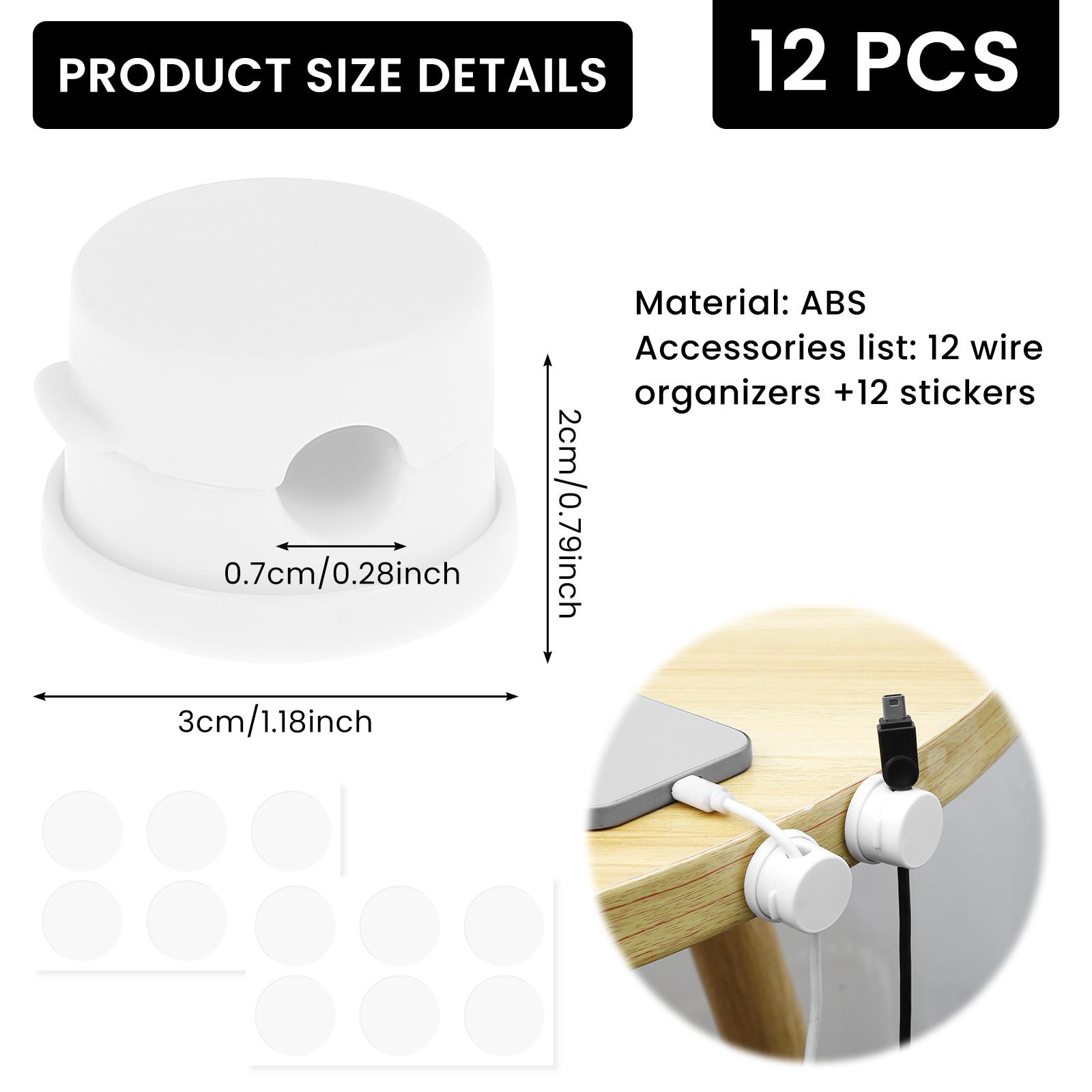 

12/24Pcs Magnetic Cable Clips Adhesive Cable Cord Organizer Kit Smooth Adjustable Cord Holder Lightweight Desk Cable Holder