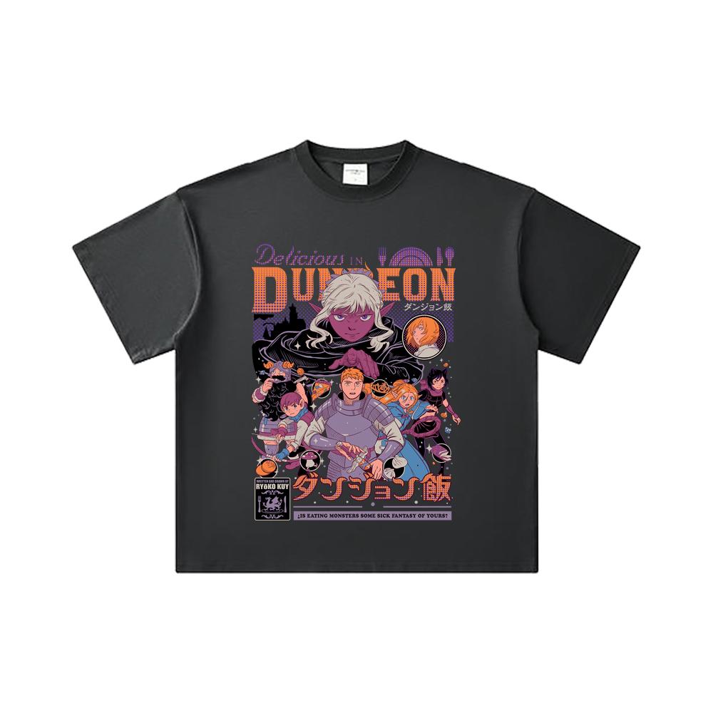 260 GSM Doppelgarn 32er Zählart 100% Baumwolle Delicious in Dungeon V2 Aufdruck Unisex Schweres Baumwoll-T-Shirt